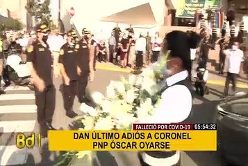 Dan último adiós a Jefe policial de Chincha fallecido de COVID-19