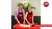 urvashi rautela cut 10 kg onion on her birthday eve