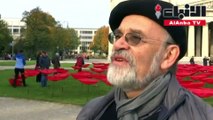 فنان ألماني يحيي ذكرى الحرب العالمية الأولى بسجادة من زهور الخشخاش