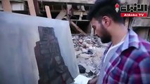 رسامون سوريون يفترشون الركام