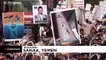 شاهد: مظاهرات للحوثيين في صنعاء احتجاجا على الحصار المفروض عليهم من تحالف تقوده السعودية