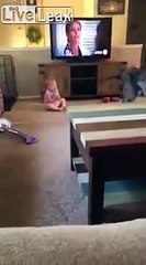 A Great Dane puppy makes a baby laughing