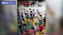 Dramatic moment kindergarten teachers lift car to save man - Daily Mail