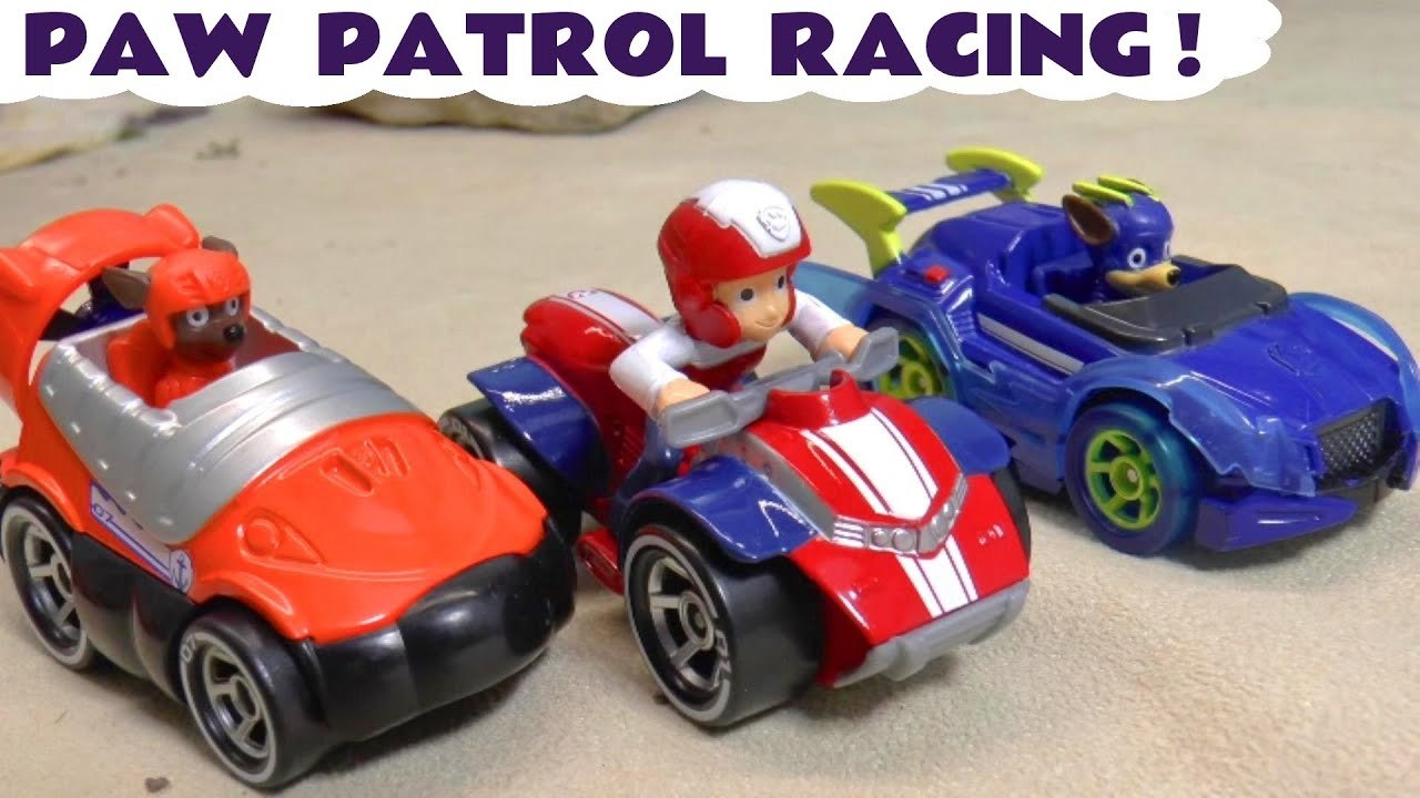 Paw Patrol Mighty Pups Racing with Disney Pixar Cars Lightning McQueen and the Funny Funlings in this Family Friendly Full Episode English Toy Story for Kids from Kid Friendly Family Channel Toy Trains 4U