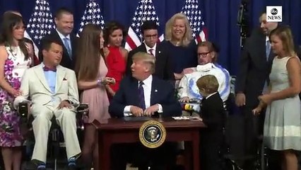 In cute moment a young boy attempts several times to nab Pres