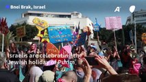 Israelis mark the Jewish holiday of Purim in Bnei Brak amid Covid restrictions