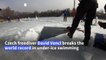 Czech freediver breaks world record for longest swim under ice