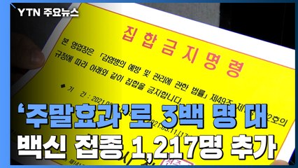 '주말효과'로 다시 3백명 대...백신 접종자 1,217명 추가 / YTN