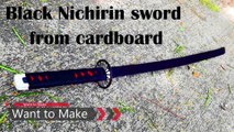 Making a black Nichirin sword from Cardboard | How to make Tanjiro's demon slayer sword