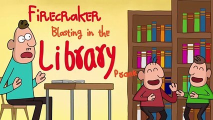 Firecracker Blasting in the Library PRANK | Cartoon Animation | 1min cartoon