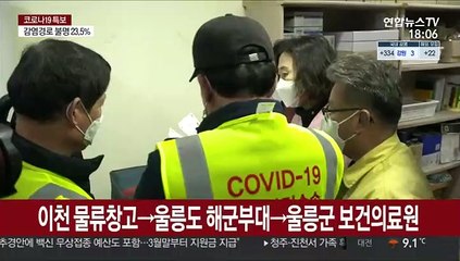 군 헬기 탄 AZ 백신…90분만에 울릉도 공수