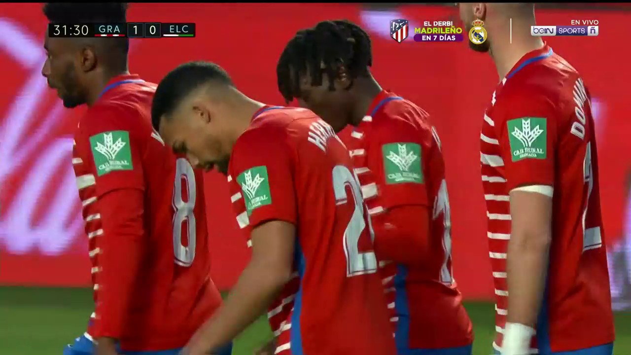 ¡Gol de Domingos Quina! Granada marca el 1-0 al Elche