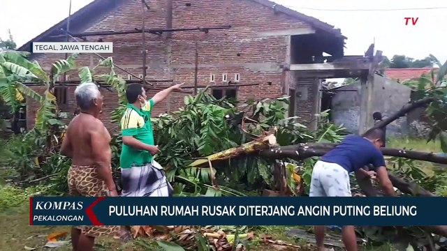 Puluhan Rumah Rusak Diterjang Angin Puting Beliung