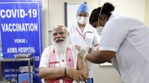 PM Narendra Modi takes Covaxin's shot at AIIMS