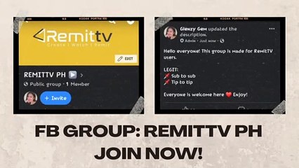 JOIN NOW! FB GROUP: REMITTV PH