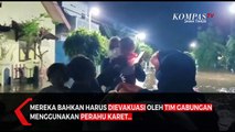 Petugas Evakuasi Warga Terjebak Banjir Probolinggo