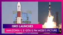 ISRO Launches Amazonia-1  & 18 Other Satellites Aboard PSLV-C51 Along With E-Gita, PM Modi’s Picture