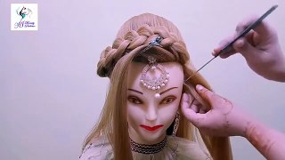 Bridal hairstyle for long hair l juda hair style girl for wedding hairdos l kashees hair style -