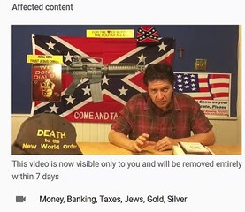 Youtube banned for Hate Speech - 2/18/2016 Banking, Taxes, Jews, Gold and Silver