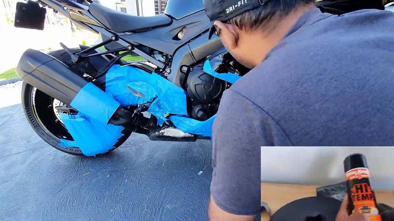 BMW S1000RR Superbike _ Painting Engine and Exhaust _ Matt Black _ What type of Paint _ How to Do