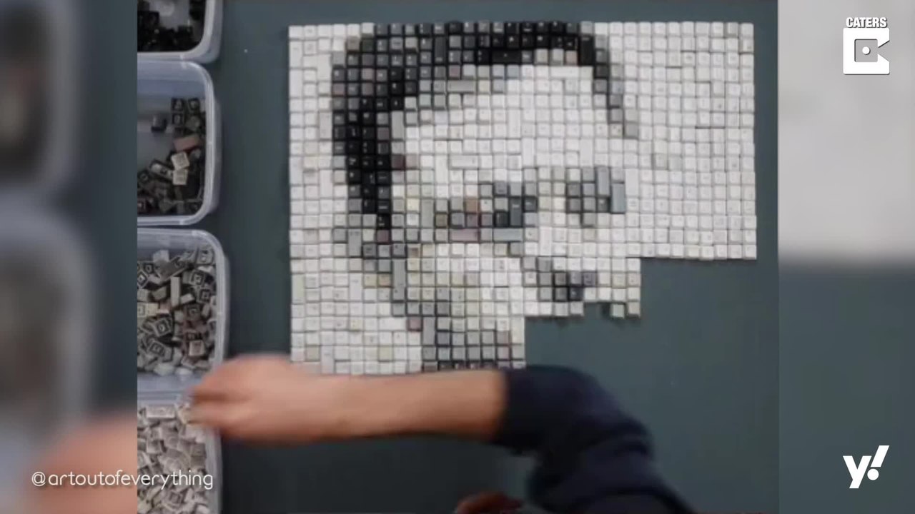 Künstler erstellt Portraits aus alten Tastaturen