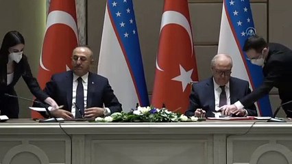 TAŞKENT -  Çavuşoğlu-Kamilov ortak basın toplantısı