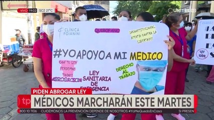 Médicos dicen que el Gobierno busca amedrentarlos; saldrán en marcha este martes en la mañana