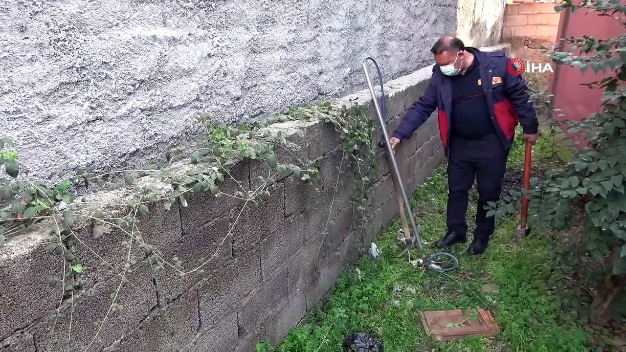 İki duvar arasına sıkışan köpeği itfaiye kurtardı