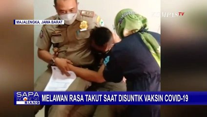 Satpol PP Menjerit Ketakutan Saat akan Disuntik Vaksin