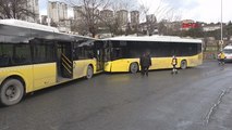 Başakşehir'de İETT otobüsleri kafa kafaya çarpıştı