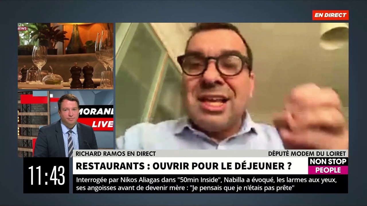 Coronavirus - Le coup de colère en direct dans "Morandini Live" sur CNews du député Richard Ramos qui réclame l'ouverture des restaurants le midi - VIDEO