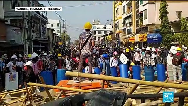 Myanmar police fire live bullets at anti-coup protesters ahead of talks