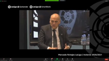 Download Video: Tebas confía en que el público pueda volver a los estadios a final de temporada