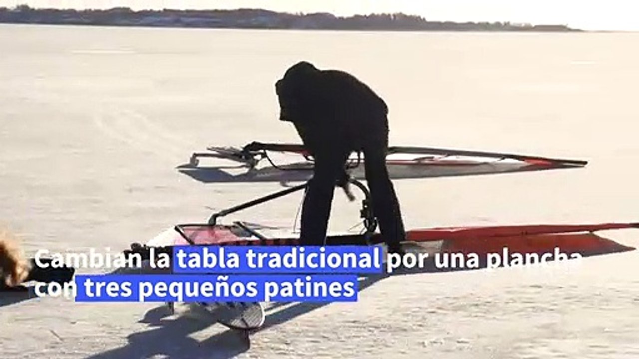 El windsurf sobre hielo gana adeptos en Finlandia