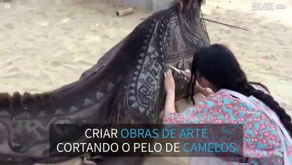 Turista cria obra de arte incrível em camelo