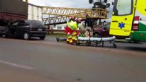 Colisão entre duas carretas e carro é registrada no Trevo Cataratas, em Cascavel