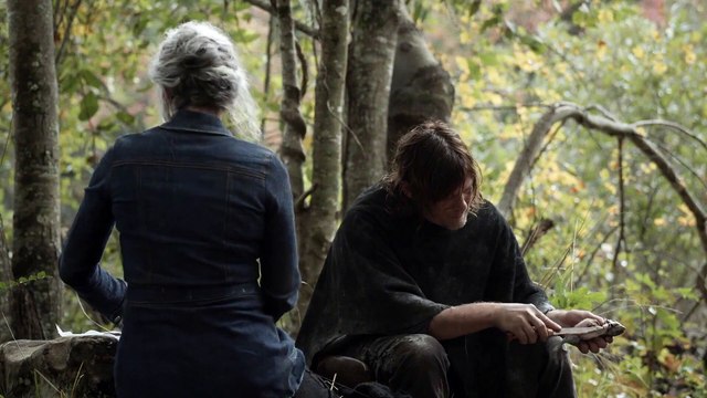 The Walking Dead Episode 18 Season 10 - Scene with Daryl (Norman Reedus) and Carol (Melissa McBride)