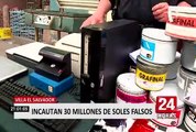 Decomisan 30 millones de soles falsos durante operativo en viviendas de VES y Ventanilla