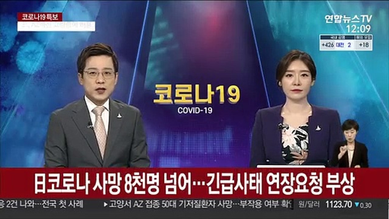 日코로나 사망 8천명 넘어…긴급사태 연장요청 부상