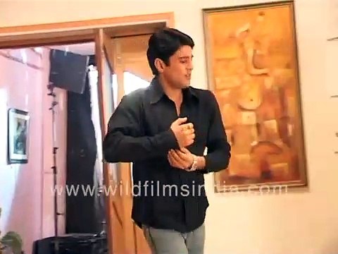 Rajiv Khandelwal behind the scenes while filming TV serial