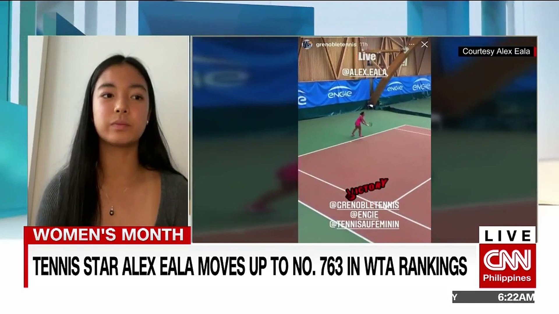 Tennis star Alex Eala moves up to no