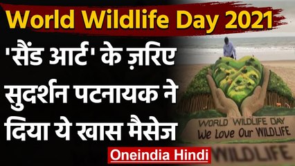 World Wildlife Day: Sand Artist Sudarsan Pattnaik ने Wildlife Day पर बनाई ये Art । वनइंडिया हिंदी