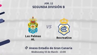 Jornada 12ª 2ª Div.B Gr.IV 2020/2021 Las Palmas At. vs Recreativo De Huelva Los Numeros.