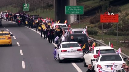 Sarıgül’ün dev konvoyu havadan görüntülendi