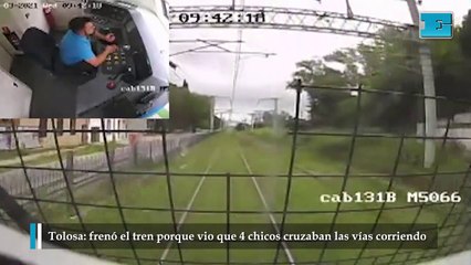 Tolosa frenó el tren porque vio que 4 chicos cruzaban las vías corriendo