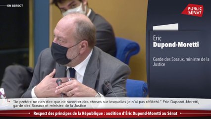 "Vous n’êtes pas mon instituteur": échanges tendus entre Eric Dupond-Moretti et Philippe Bas