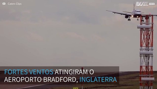De tirar o fôlego! Pousos assustadores causados por fortes ventos na Inglaterra