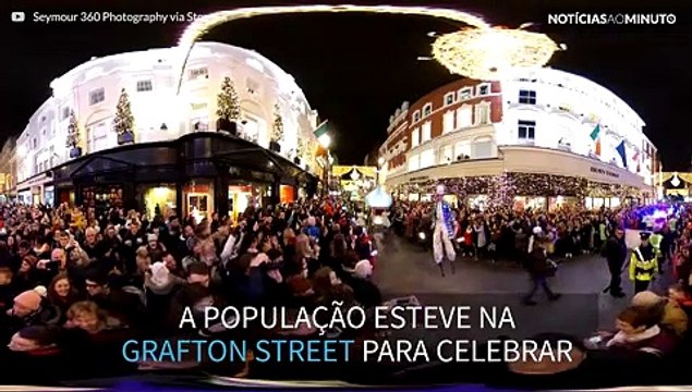 Fantástica vista das luzes de natal em Dublin