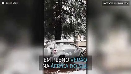 Neve cai em pleno verão na África do Sul