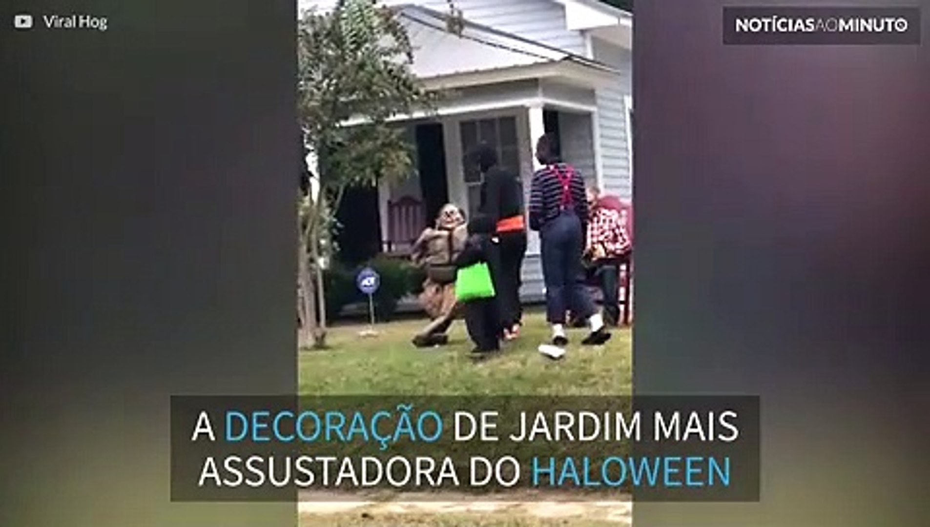 Decoração de jardim aterroriza vizinhos durante o Halloween